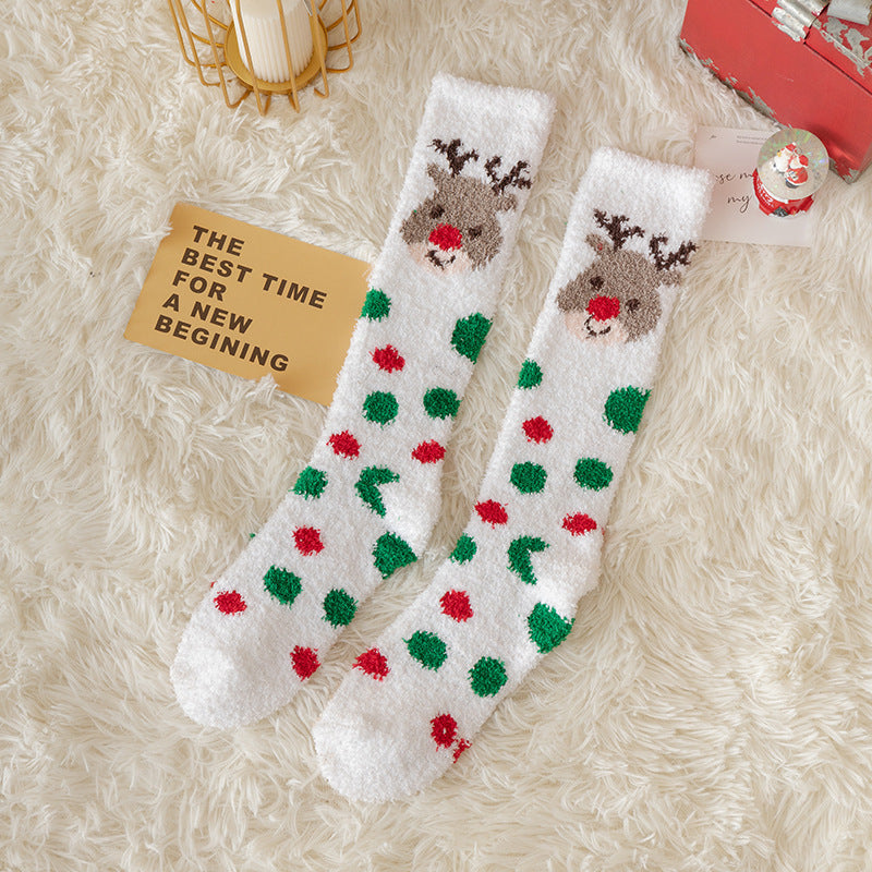 Cartoon Thermal Christmas Room Socks