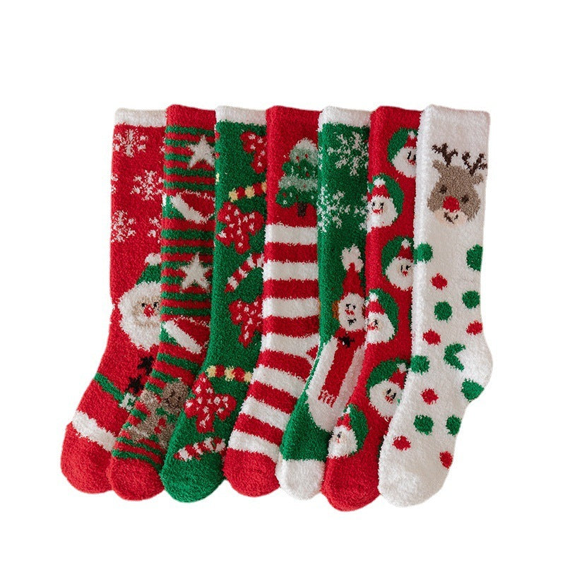 Cartoon Thermal Christmas Room Socks