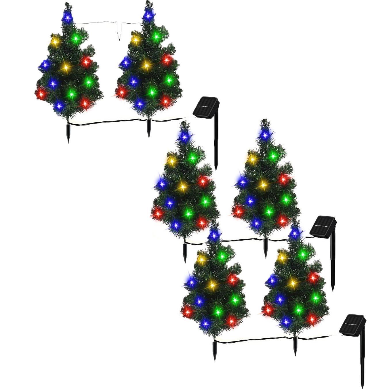 2,4,6 Pack Solar Christmas Tree