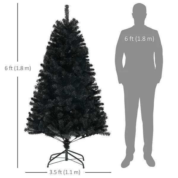 6ft Artificial Christmas Trees, Black