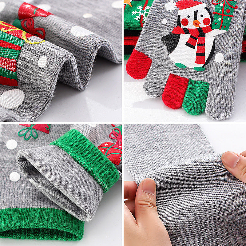 Cute Christmas Five-finger Socks
