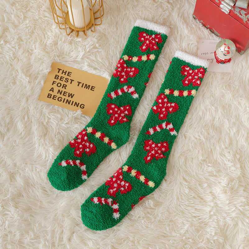 Cartoon Thermal Christmas Room Socks