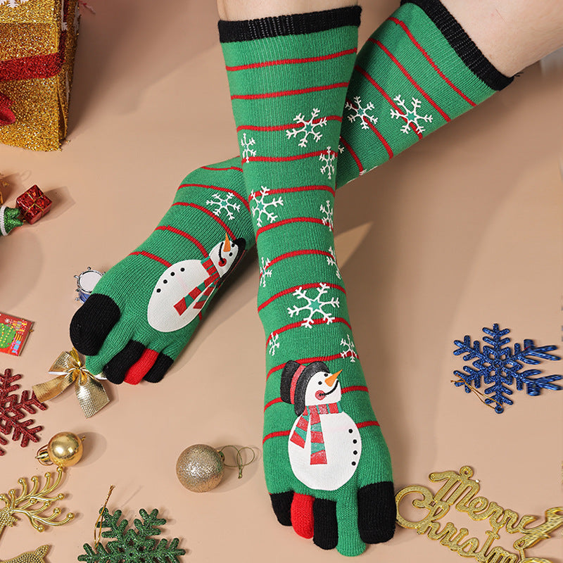 Cute Christmas Five-finger Socks