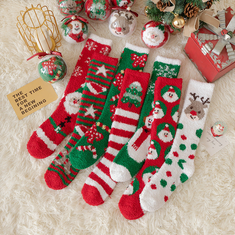 Cartoon Thermal Christmas Room Socks