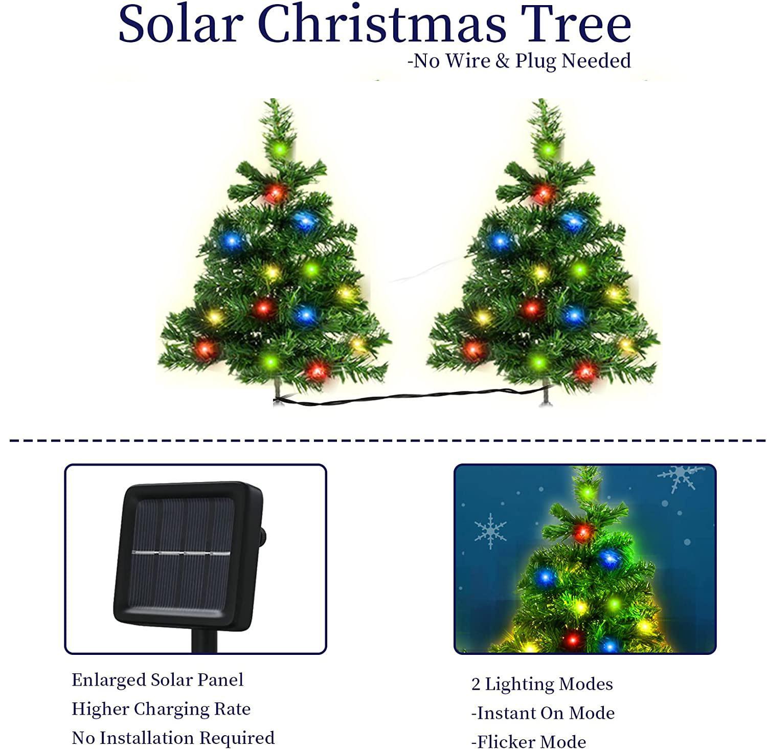 2,4,6 Pack Solar Christmas Tree